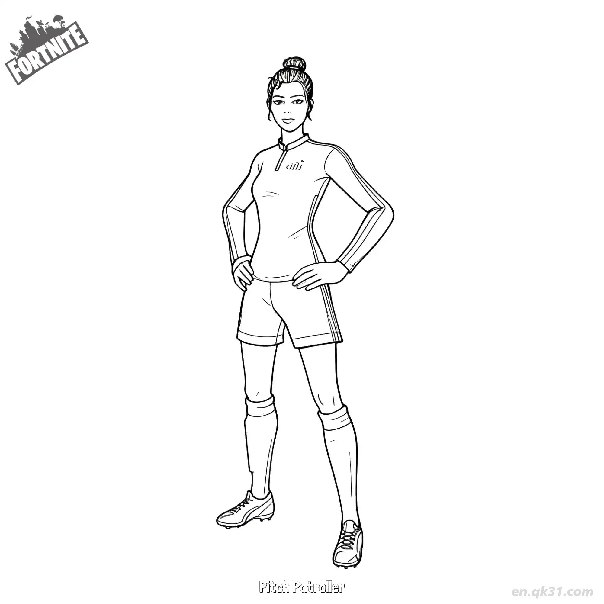 免费 沥青巡逻者 02简笔画 素描 涂鸦 - 免费可打印堡垒之夜 下载PDF 简笔画涂色页